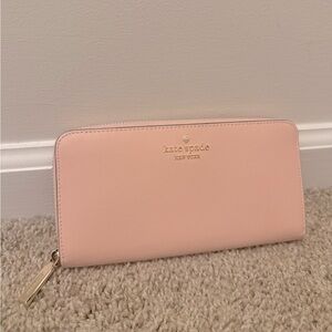 Kate Spade Conch Pink Valentine Leather Madison Large Continental Wallet